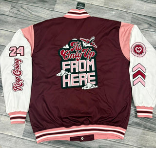 Uptimum Varsity Jacket Burgundy- Purpose in Every Patch