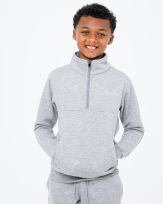 Gate 06: The Classic Quarter Zip Heather Grey Toddler/Youth