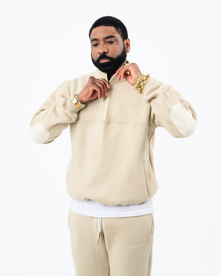 Gate 06: The Classic Quarter Zip —  Beige  Adult