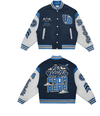 Uptimum Varsity Jacket Blue- Purpose in Every Patch