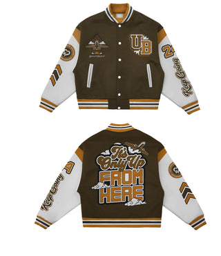 Uptimum Varsity Jacket Brown- Purpose in Every Patch