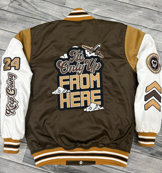 Uptimum Varsity Jacket Brown- Purpose in Every Patch