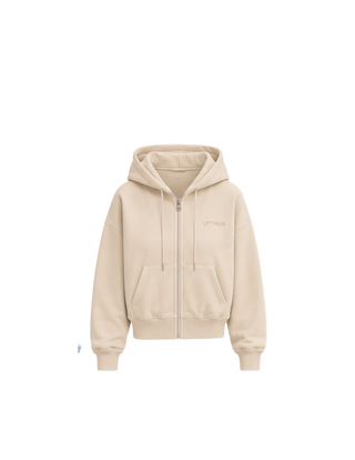 The Summer Zipper Hoodie - Oatmeal (All Sizes)