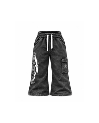 Gate 10: Signature Grey Acid Washed Travel Flares — Toddler/Youth