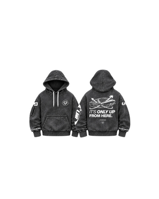 Gate 10: Signature Grey Acid Washed Travel Hoodie — Toddler/Youth